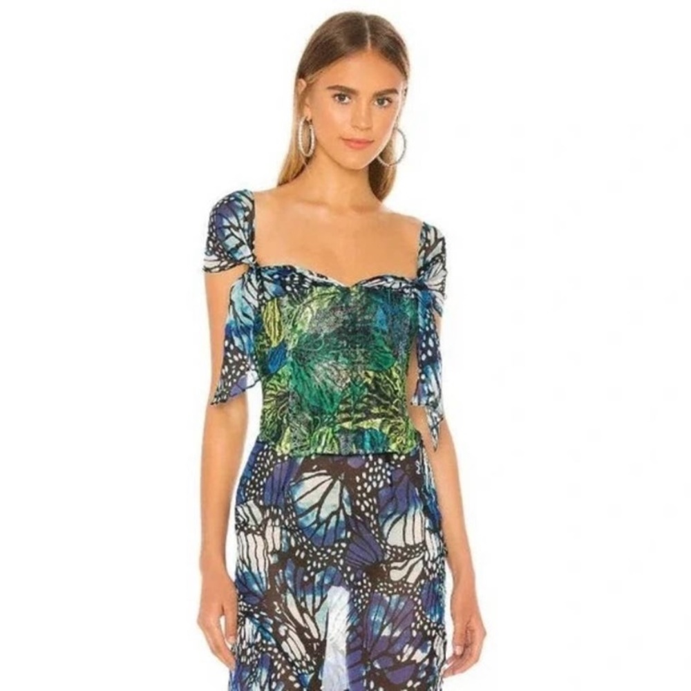 Kim Shui Butterfly Boned Lace Bustier Top Small